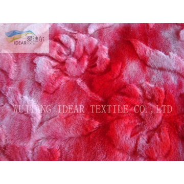 Polyester PV Plush embossed fabric 015